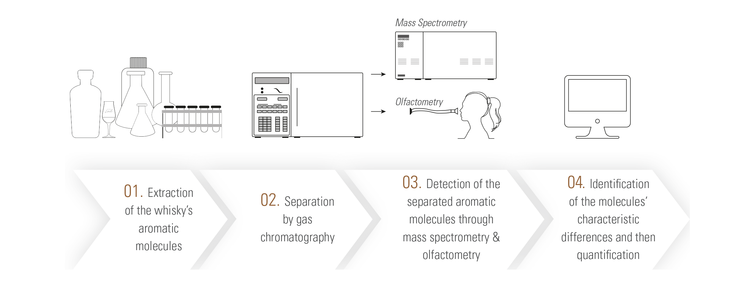 The different steps of whisky aromas’ chemical analysis